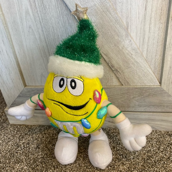 2003 Christmas Yellow Peanut M and M Plush Doll by Galerie 11” - Picture 3 of 8